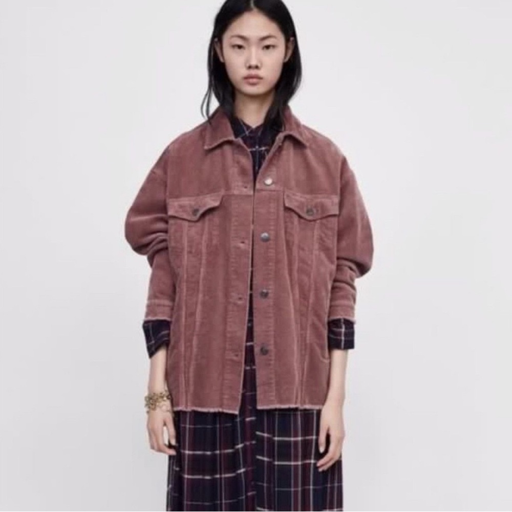 Zara Dusty Mauve Corduroy Jacket